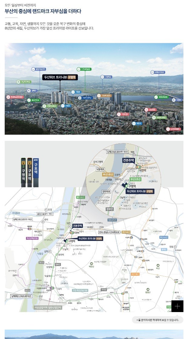 두산위브 트리니뷰 구명역 입지 안내 및 지도